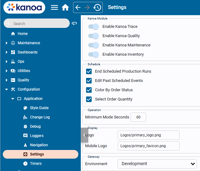 Application Settings