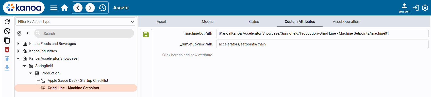 setpointCustomAttributes